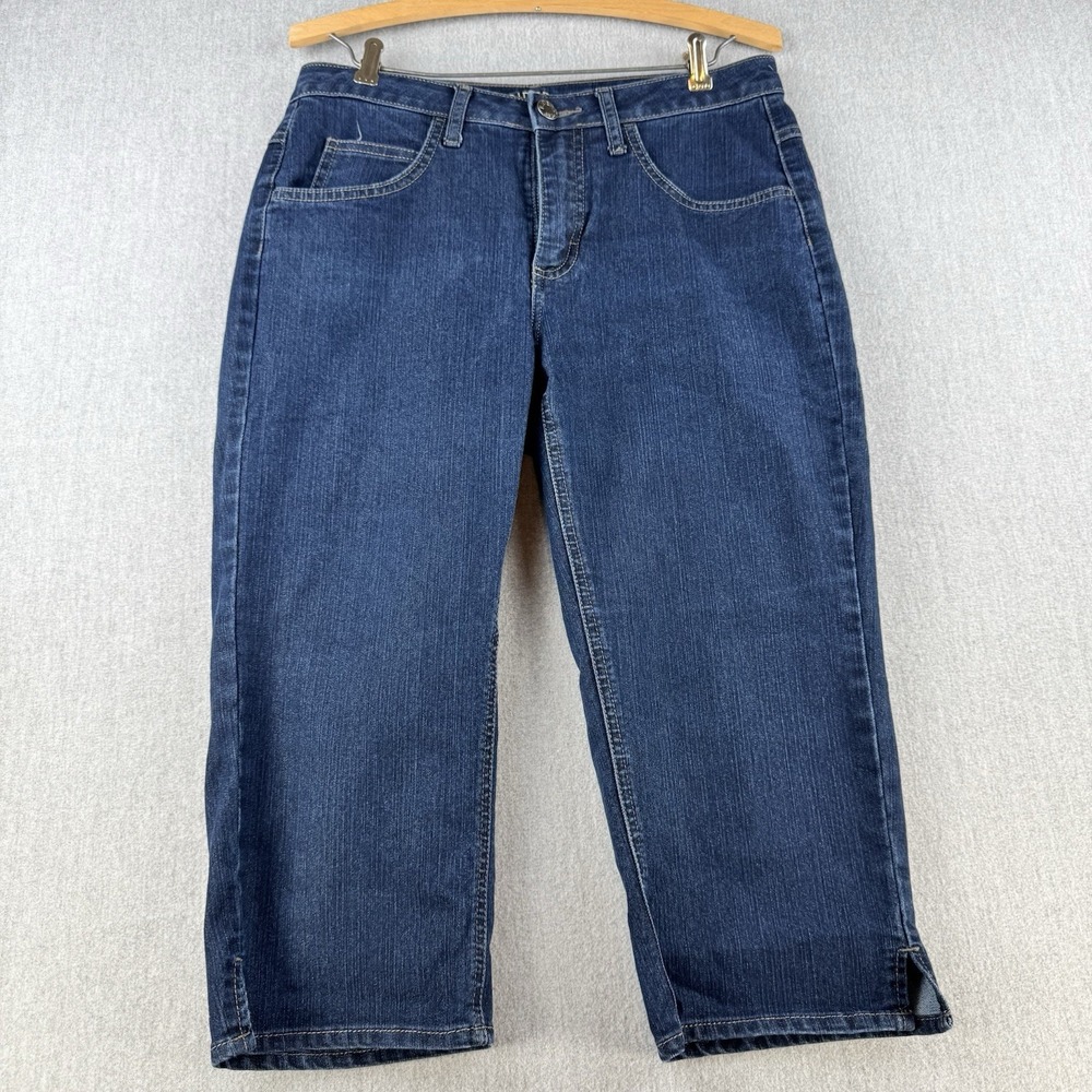 Riders by‎ Lee Capri Jeans Women 8 Blue Stretch Mid Rise Cropped Denim